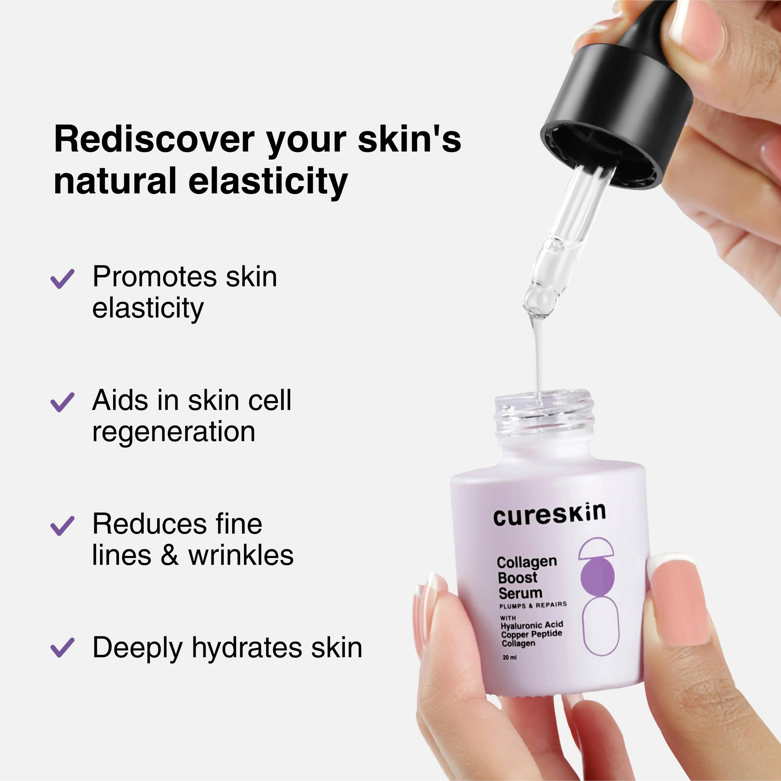 Cureskin Collagen Boost Hyaluronic Acid Serum | Grocsy