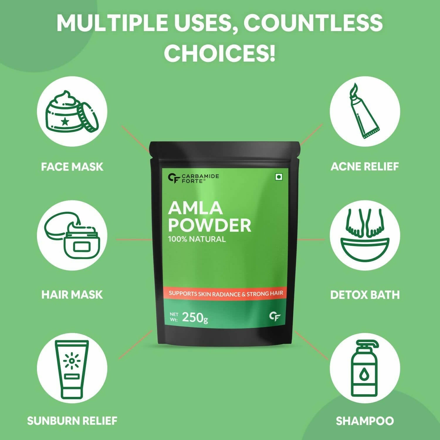 Carbamide Forte Amla Powder for Hair Growth & Skin | Grocsy