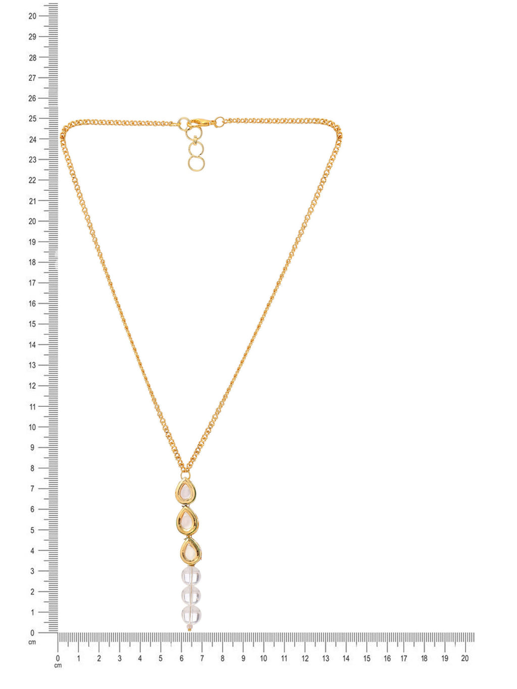 Ruby Raang White Clear Quartz Kundan Necklace | Grocsy