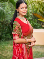 Shree Shyam Fashion Mehndi Pochampally Silk Saree | Grocsy
