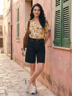 Janasya Multi Straight Cotton Top | Grocsy