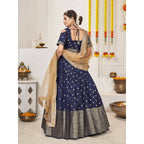 DEIANA'S Beautiful Jackquard Weaving Lehengha Choli - Blue | Grocsy