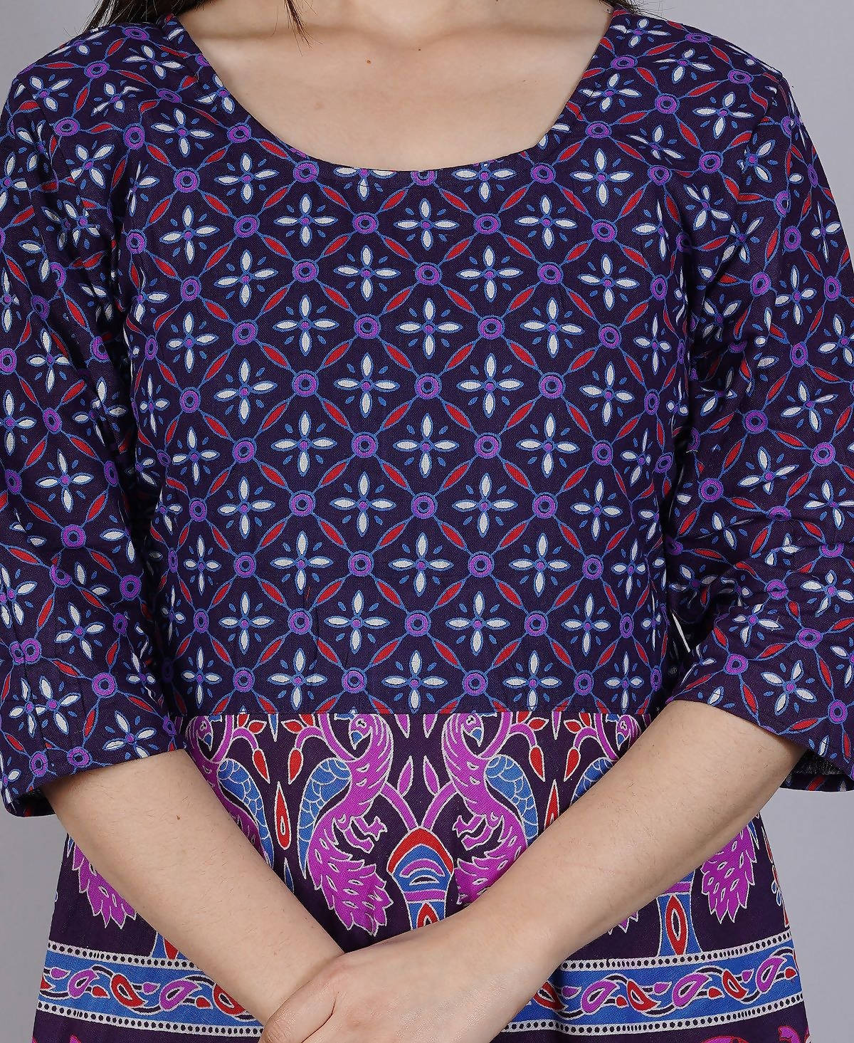 Vamika Multicolor Cotton Printed Party/Casual Wear Kurti (GAM19K) | Grocsy