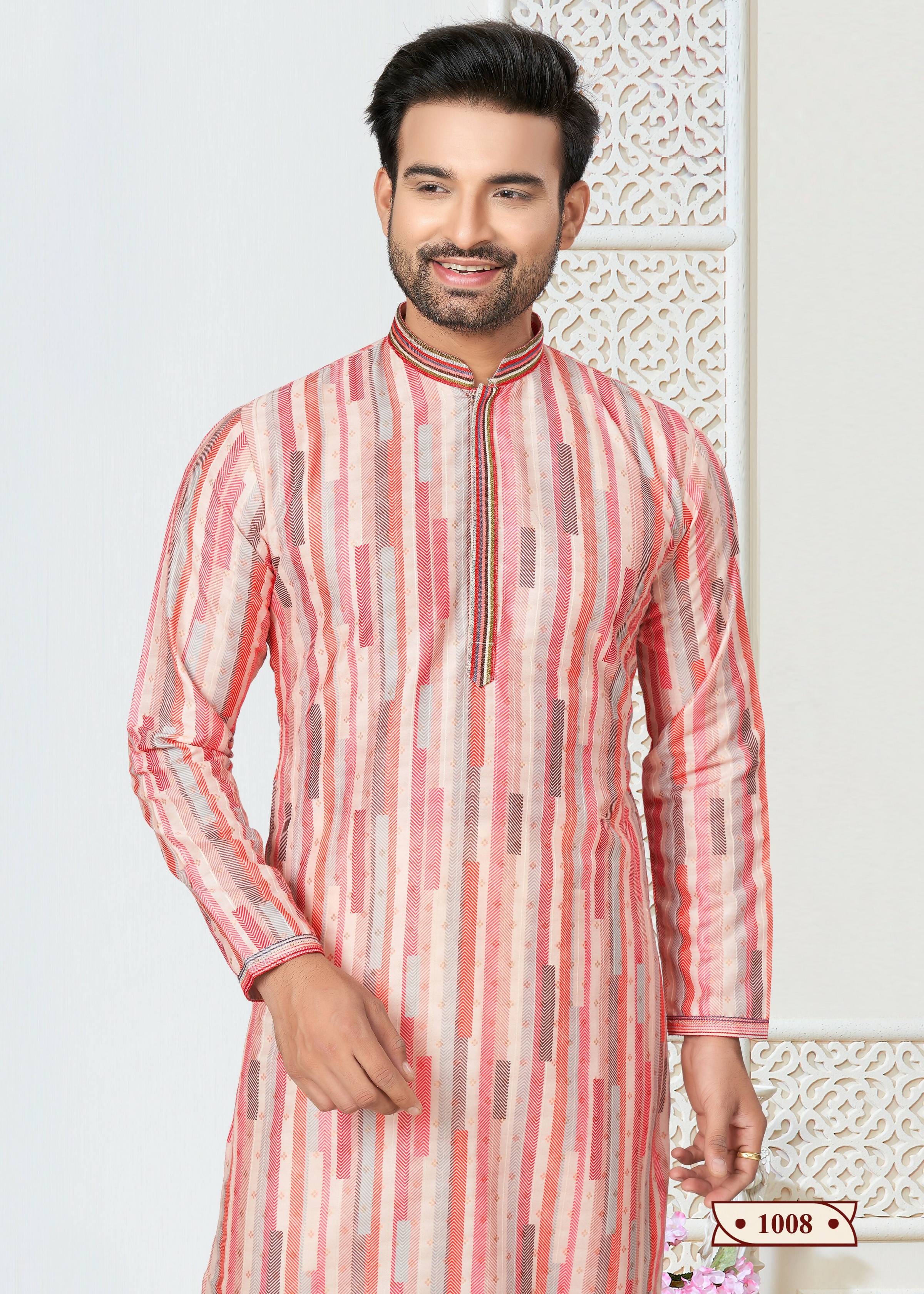 Joban Fashion Men's multicolor Cotton printed Kurta Pyjama set | Grocsy