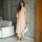 Aayaa Pure Muslin printed Kurti & Pant - Multi Color | Grocsy
