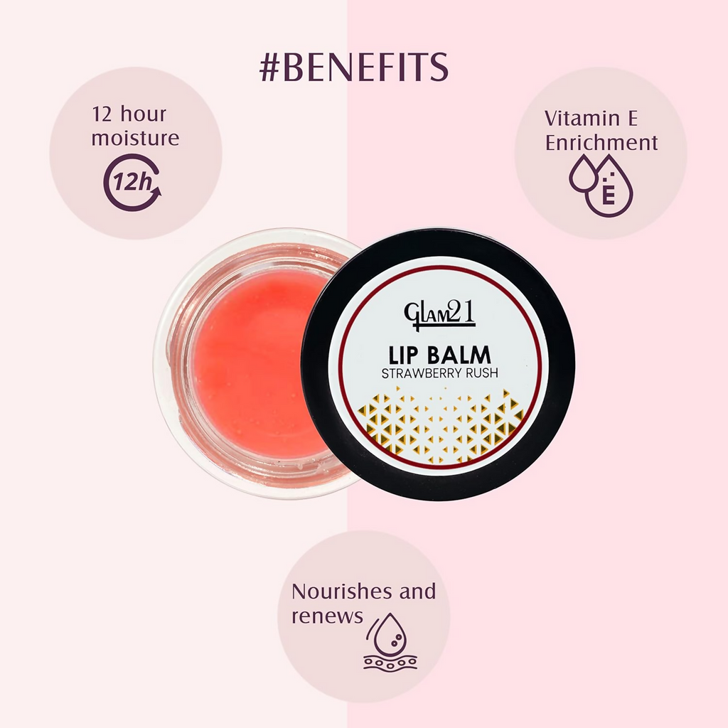 Glam21 Lip Balm In Strawberry Rush Flavour | Grocsy