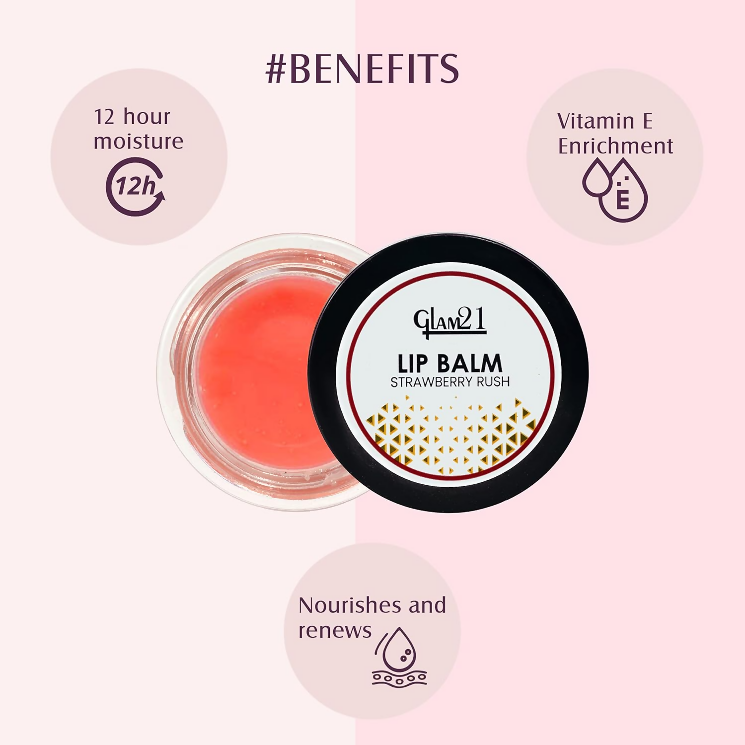 Glam21 Lip Balm In Strawberry Rush Flavour | Grocsy