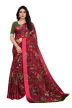 Vamika Red Linen Satin Patta Saree (MANSI RED) | Grocsy