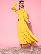 Ahalyaa Women's Traditional wear Ethnic Dress - Mustard | Grocsy