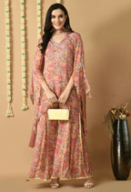 Joban Fashion Rose Gold Chinnon Kurta Set | Grocsy
