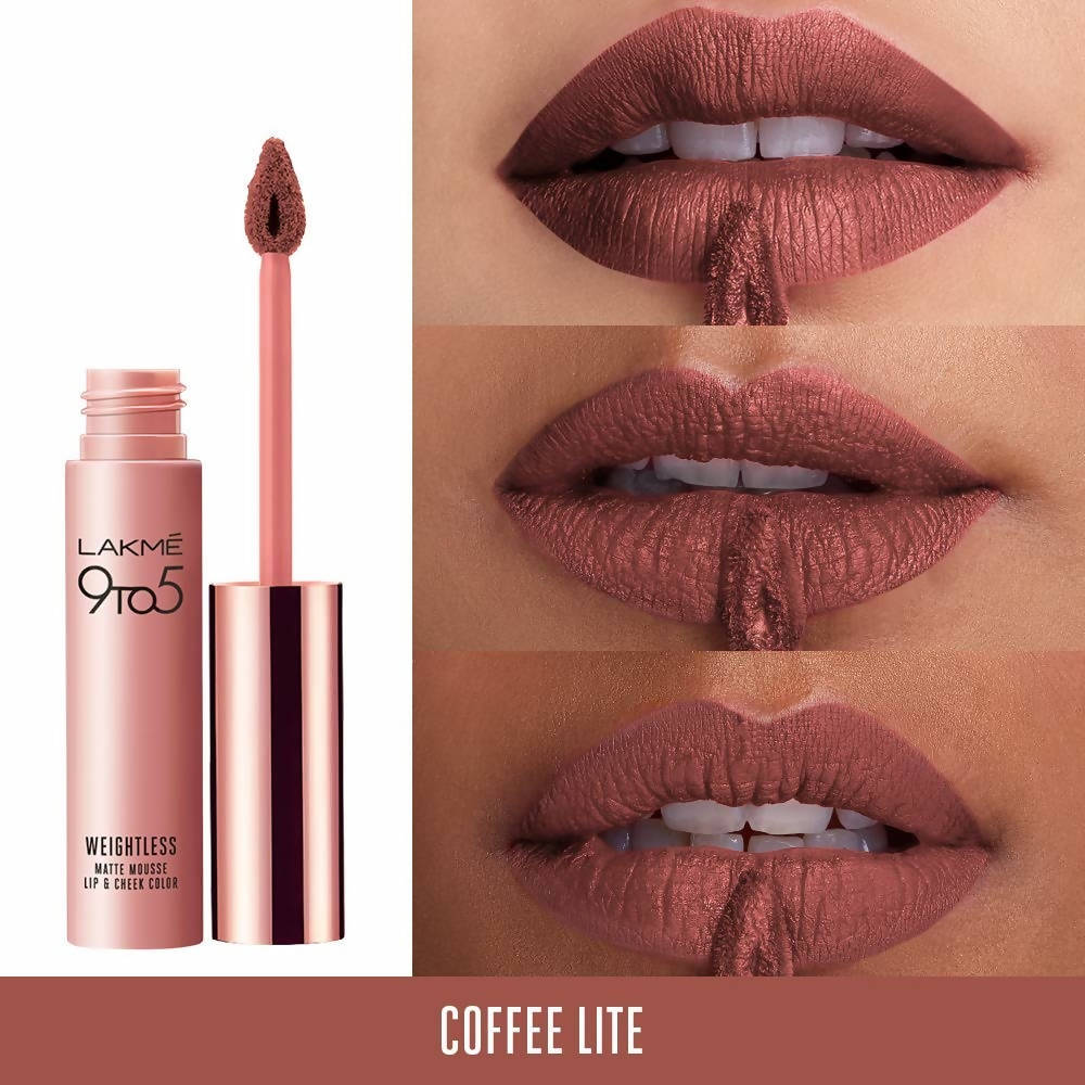 Lakme 9 To 5 Weightless Mousse Lip & Cheek Color - Coffee Lite | Grocsy