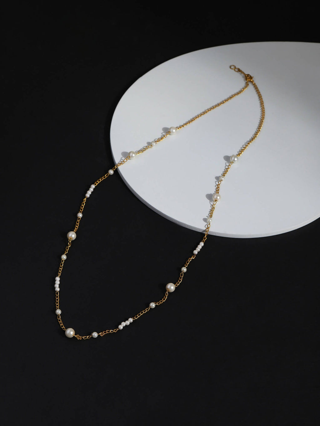 Gold-Toned White Brass Gold-Polished Necklace - Ruby Raang | Grocsy
