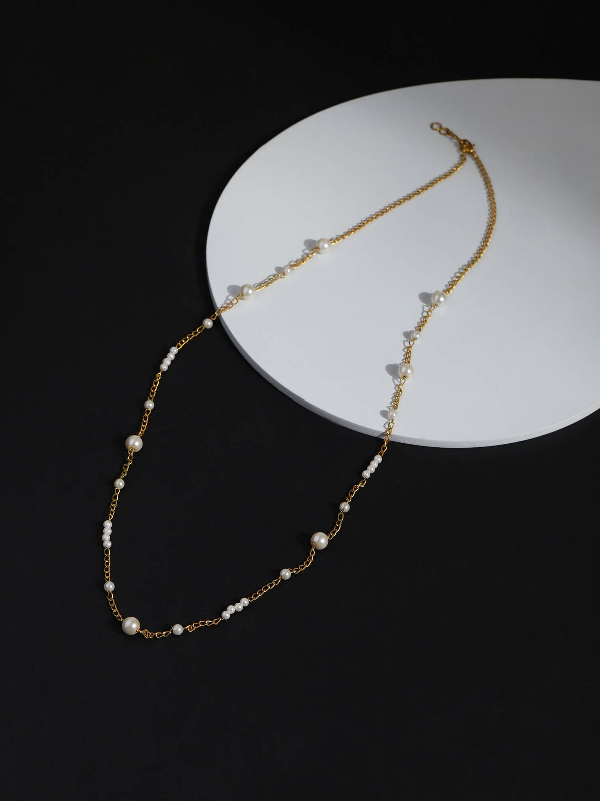 Gold-Toned White Brass Gold-Polished Necklace - Ruby Raang | Grocsy