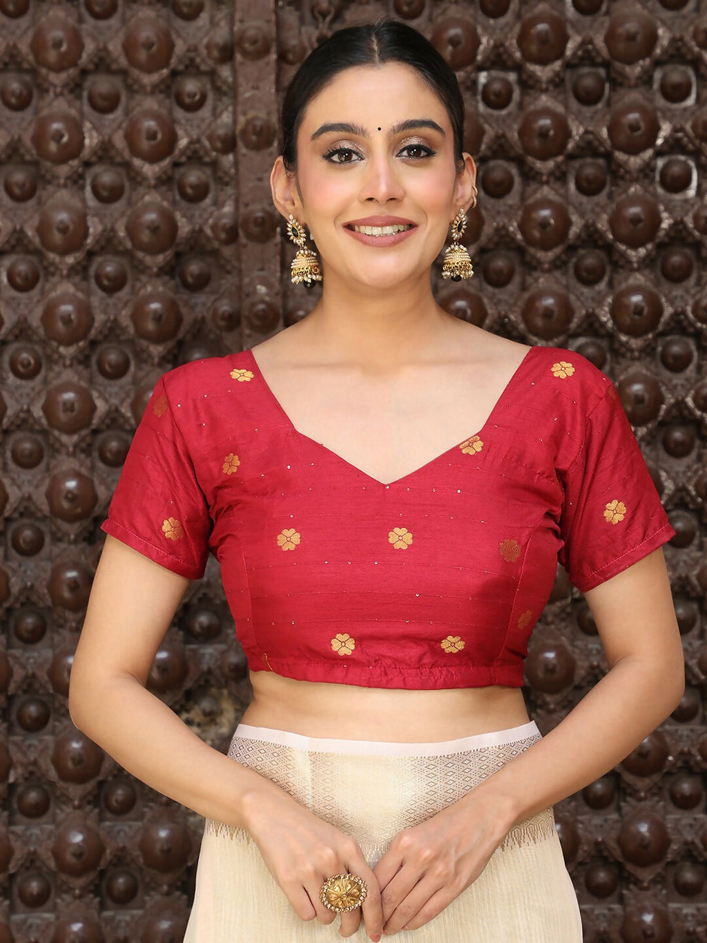 Shree Shyam Fashion Peach Cotton Saree | Grocsy