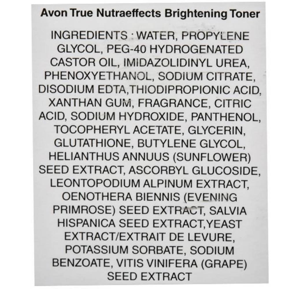 Avon True Nutraeffects Brightening Toner | Grocsy
