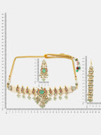 Ruby Raang Rajkumari Necklace With Earrings And Maang Tikka | Grocsy