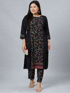 Sztori Plus Size Floral Printed Straight Kurta With Trouser | Grocsy