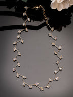 NVR Women's Gold-Polished Chain Transparent Beads Necklace | Grocsy