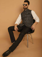 Even Apparels Pure Wool Nehru Jacket - Grey | Grocsy