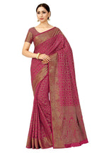 Mimosa Women's Pink Patola Art Silk Saree | Grocsy