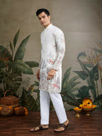 Vastranavya White Exclusive Festival Wear Viscose Silk Thread & Sequence Embroidered Work Kurta | Grocsy