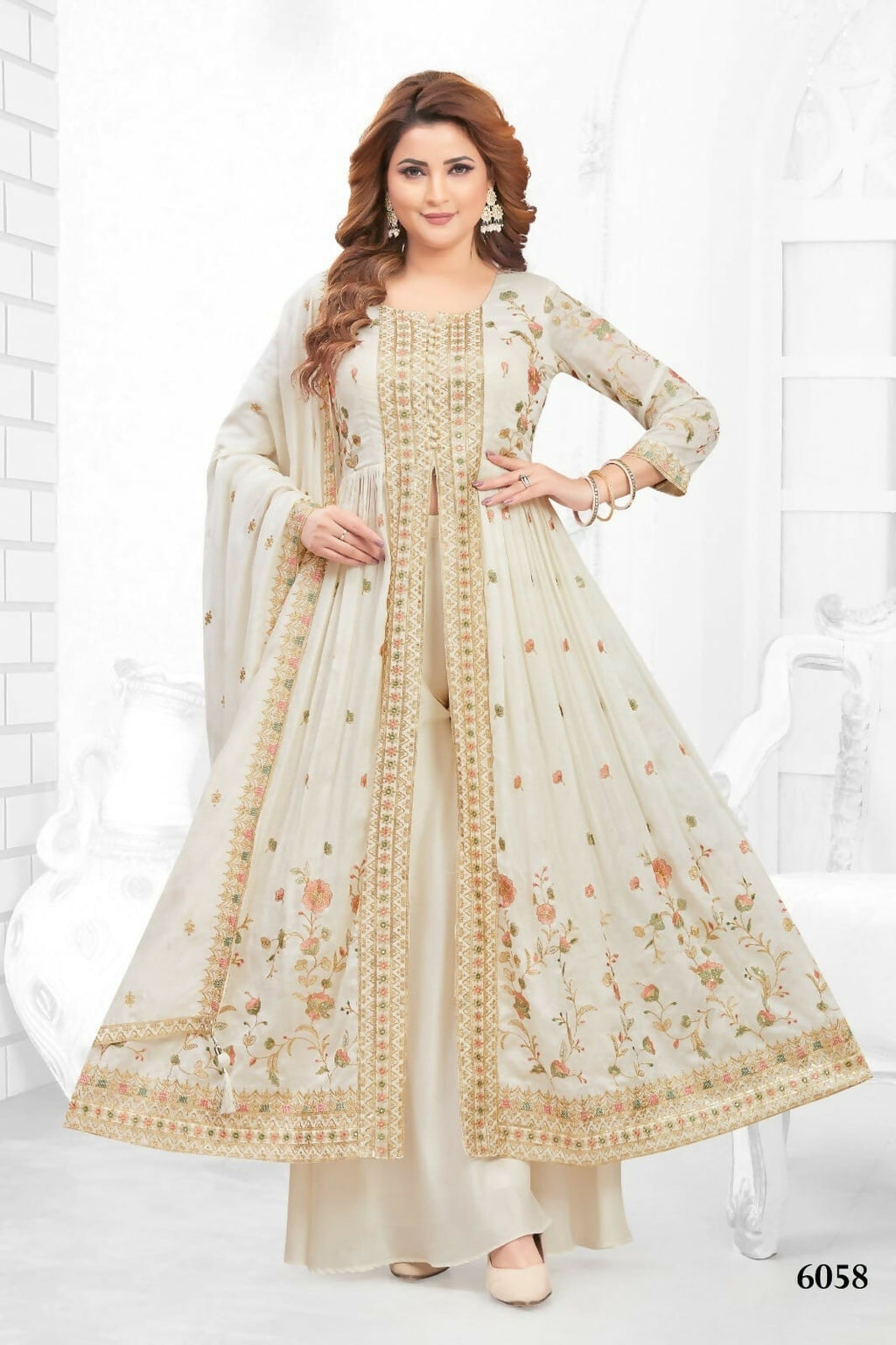 Joban Fashion Muslin Silk Cream Color Kurta Set | Grocsy