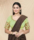 Joban Fashion Women's Light Green Embroidered Stitched Blouse | Grocsy