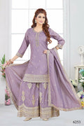 Joban Fashion Chinon Lylac Color Kurta Set | Grocsy