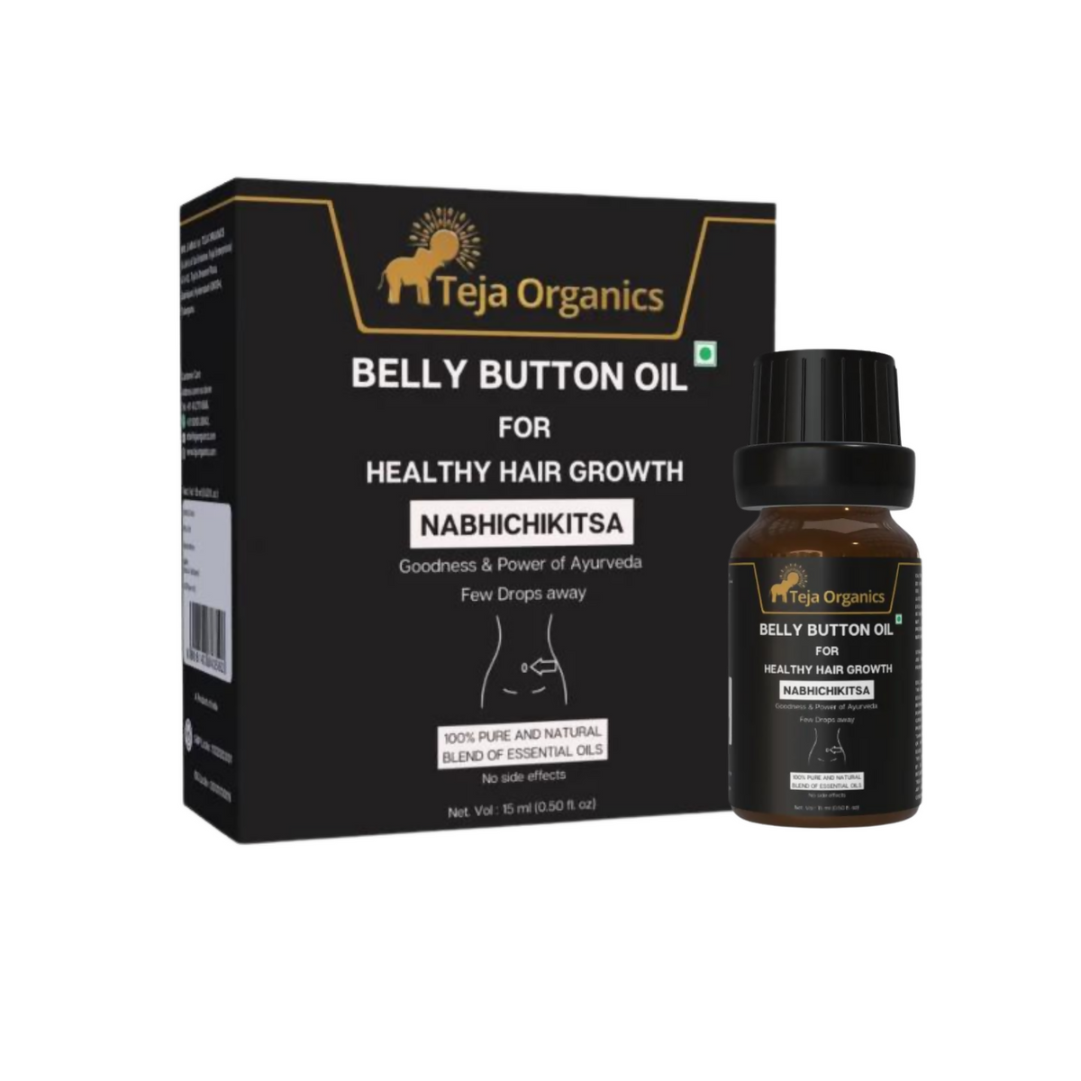 Teja Organics Belly Button Oil For Healthy Hair Growth | Grocsy