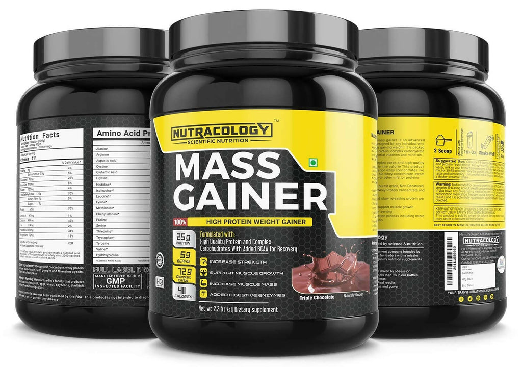 Nutracology Mass Gainer Gain Weight High Protein Weight Gainer With Enzyme Blend | Grocsy