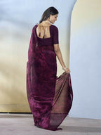 Wine Georgette Designer Printed Ready to Wear Saree - Samyana | Grocsy