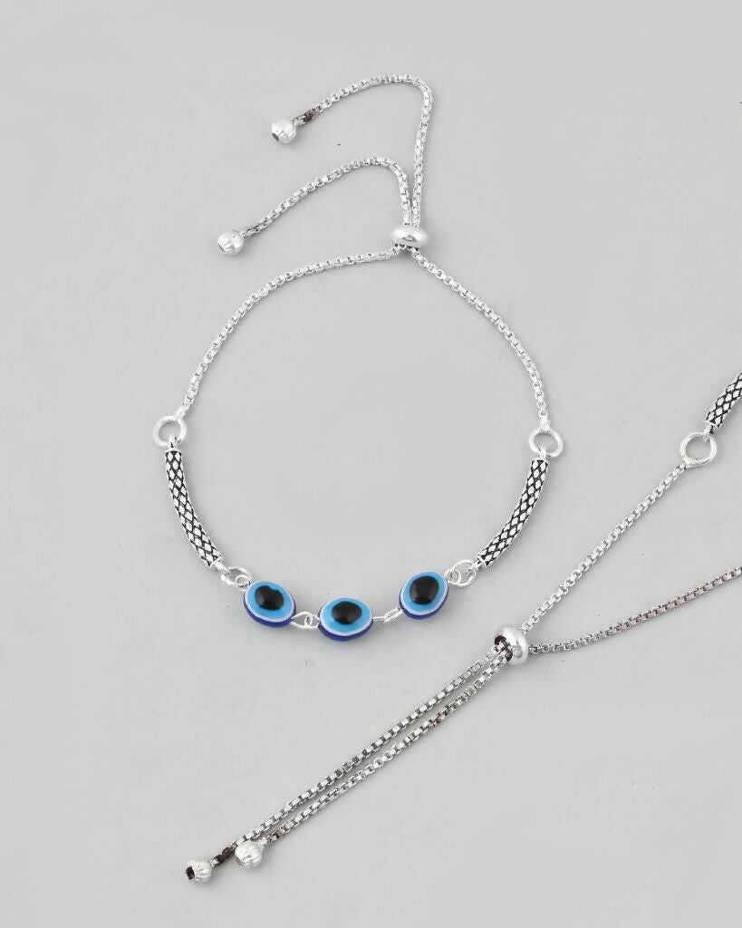 VOJ Set of 2 Traditional Evil Eye Designer Anklet | Grocsy
