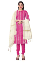 Pink Cotton Jacquard Woven Unstitched Dress Material - Amara | Grocsy