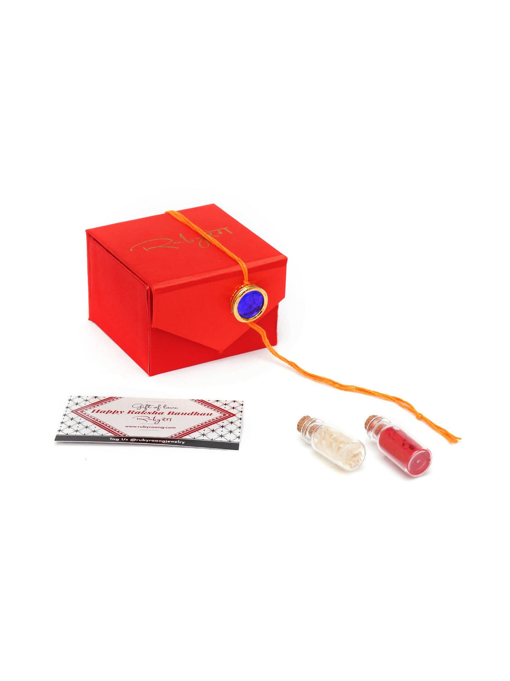 Designer kundan Rakhi - Ruby Raang | Grocsy
