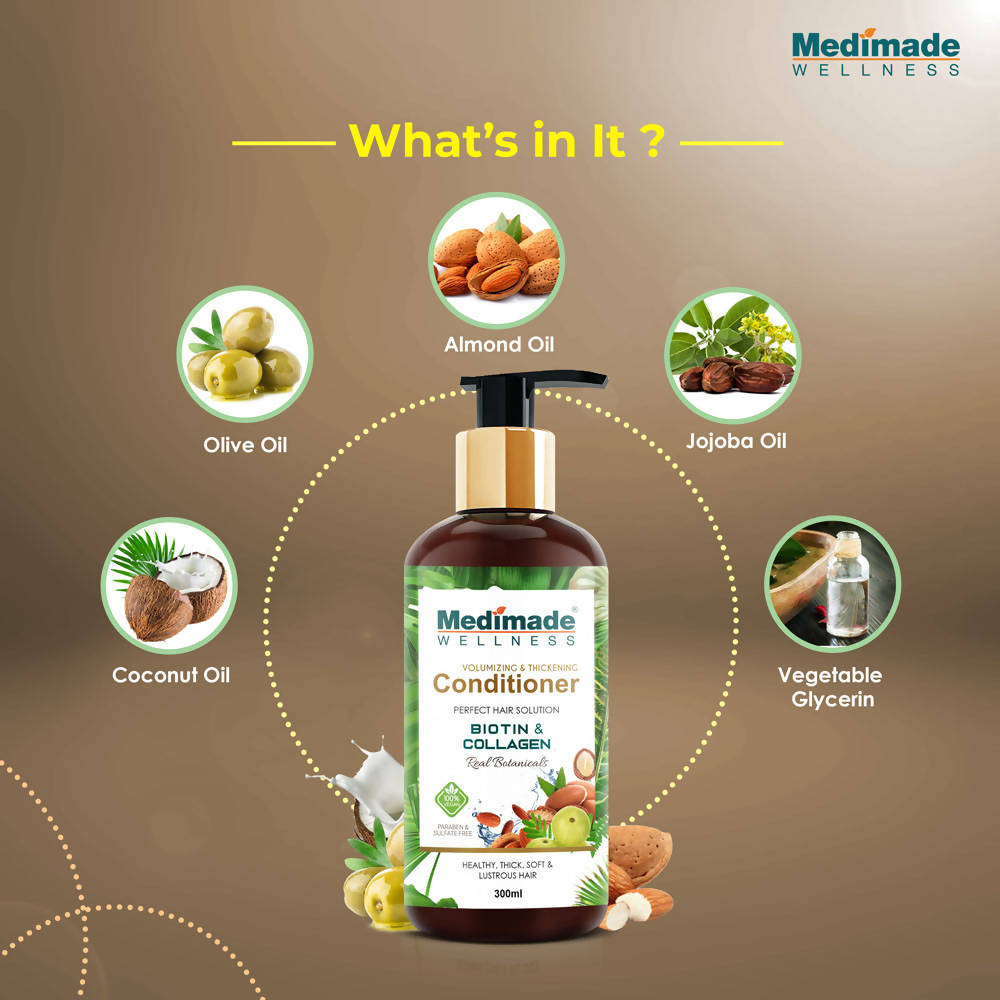 Medimade Wellness Volumizing and Thickening Hair Conditioner with Biotin & Collagen | Grocsy