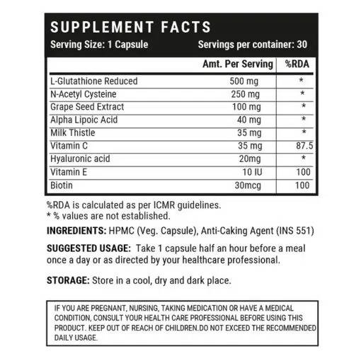 Inlife Glutathione Reduced Capsules | Grocsy