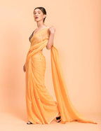 Suta Yellow Embellished Sequinned Pure Cotton Saree | Grocsy