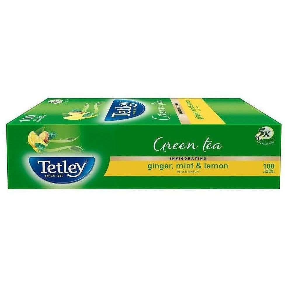 Tetley Green Tea Ginger, Mint and Lemon Tea Bags | Grocsy