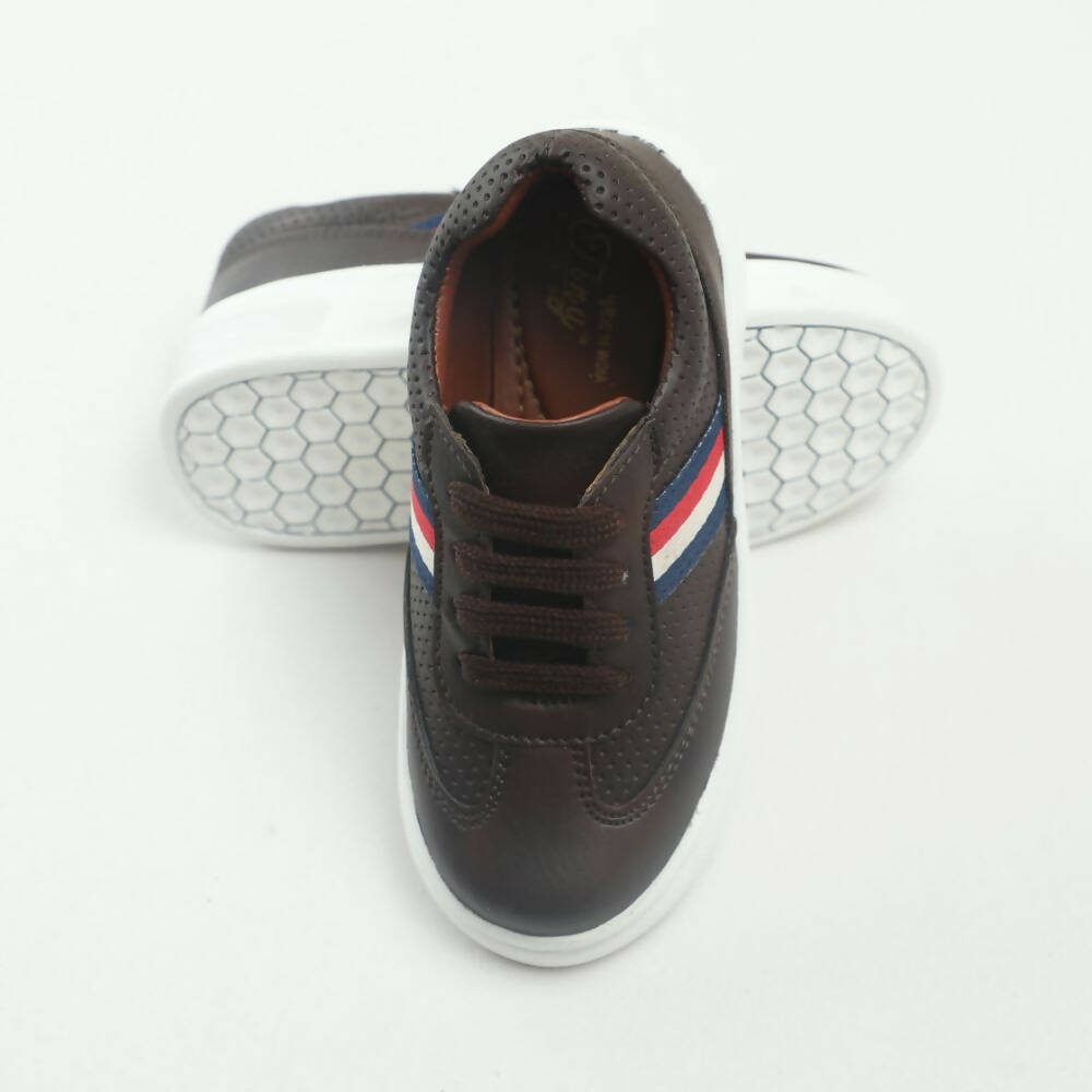Tiny Bugs Boys Lace Up Casual Sheos - Dark Brown | Grocsy
