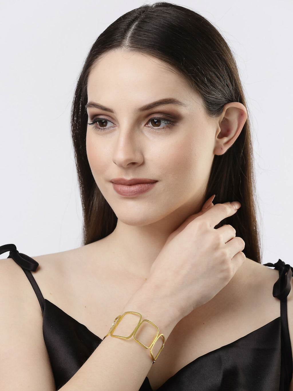 NVR Women Gold-Polished Western Cuff Bracelet | Grocsy