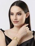 NVR Women Gold-Polished Western Cuff Bracelet | Grocsy
