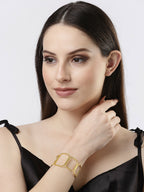 NVR Women Gold-Polished Western Cuff Bracelet | Grocsy