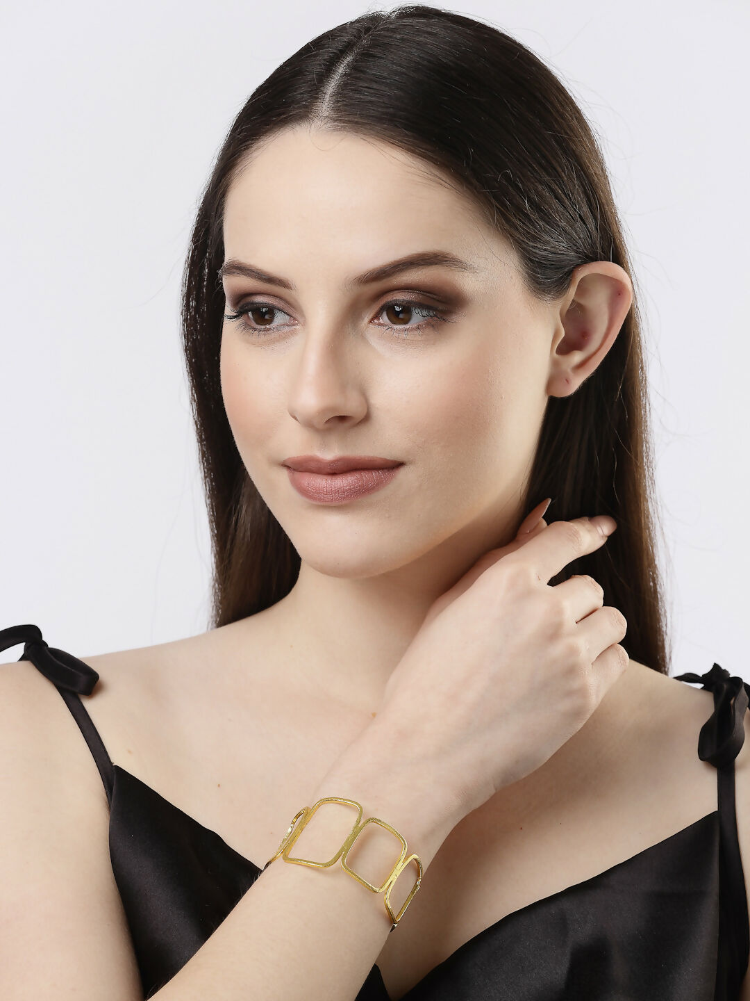 NVR Women Gold-Polished Western Cuff Bracelet | Grocsy