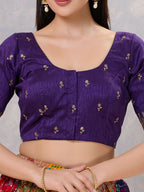 Joban Fashion Women Silk Brinjal Stitched Blouse | Grocsy