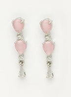 NVR Women's Silver-Plated Pink CZ-Studded Handcrafted Jewellery Set | Grocsy