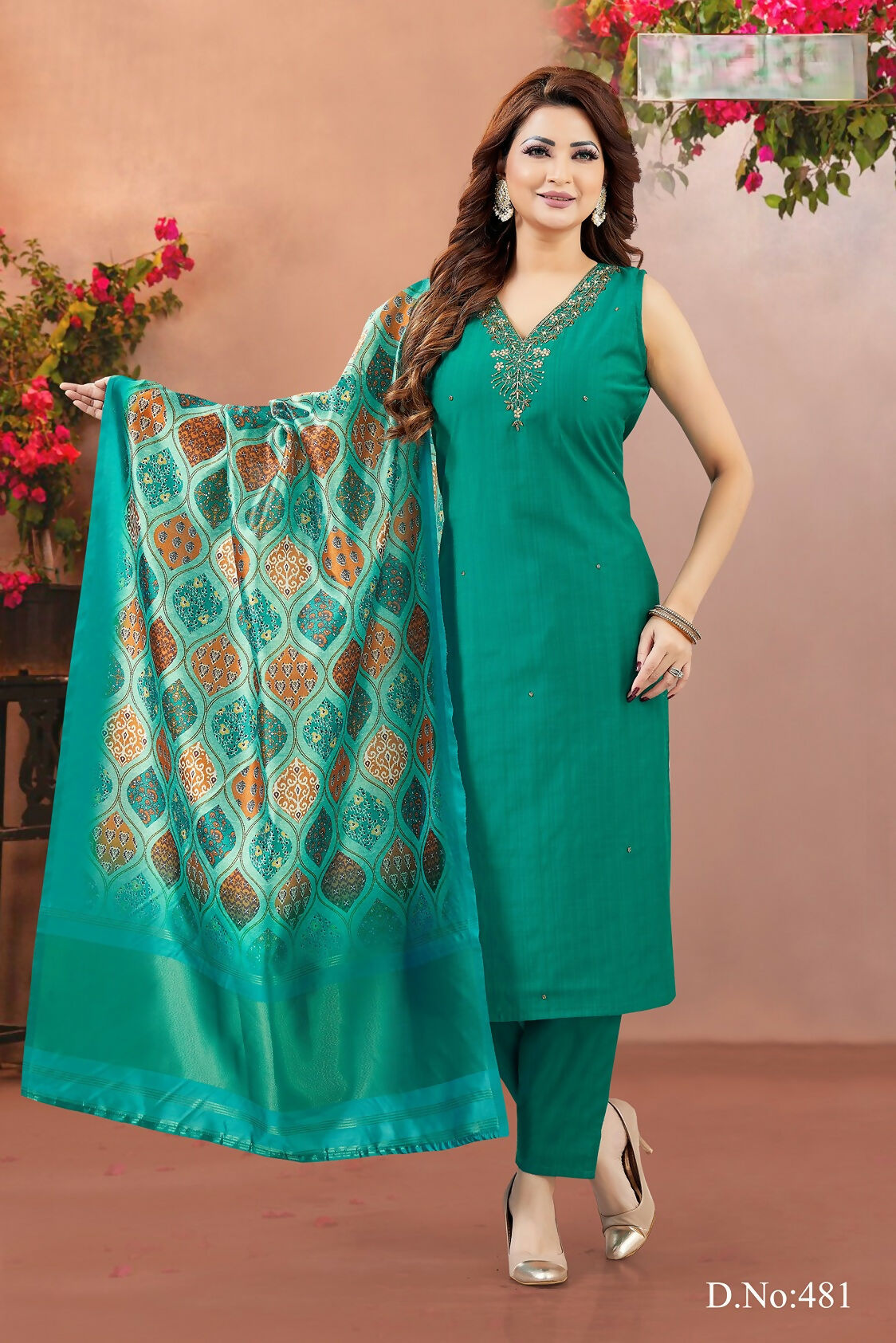 Joban Fashion Women Soft Silk Rama V Neck Emroidery Kurta Set | Grocsy