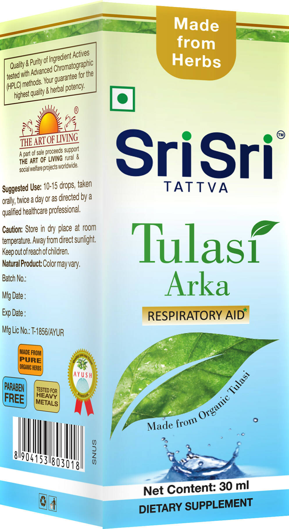 Sri Sri Tattva USA Tulasi Arka Drops | Grocsy