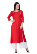 Women's Red Kurti With Dori Tassels - G & A Apparels | Grocsy