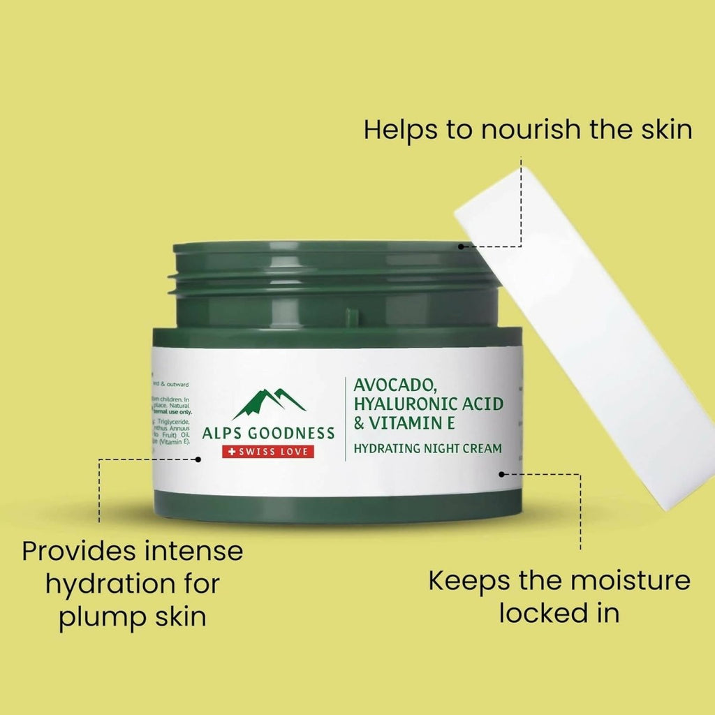 Alps Goodness Avocado, Hyaluronic Acid & Vitamin E Hydrating Night Cream | Grocsy