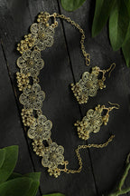 Mominos Fashion Johar Kamal Golden-Plated Brass Finish Floral Desgin Choker For Women | Grocsy